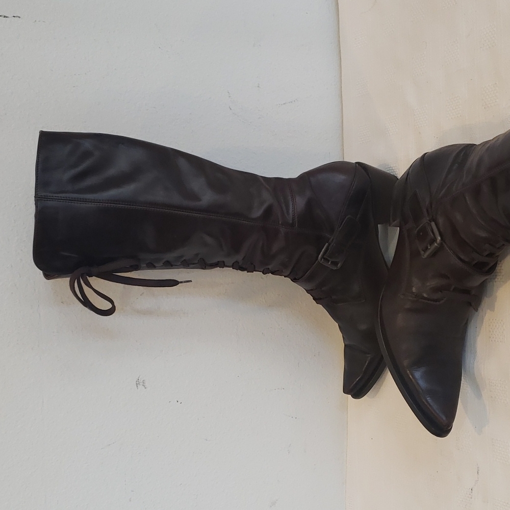 San Marina Paris Lace Up Boots, Brown Leather, Size 6.5 - Picture 12 of 13